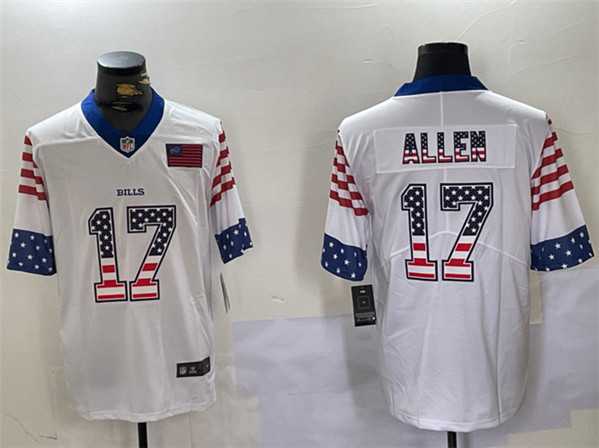 Men%27s Buffalo Bills #17 Josh Allen White 2019 USA Flag Fashion Limited Football Stitched Jersey Dzhi->baltimore ravens->NFL Jersey